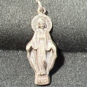 Catholic Miraculous Medal .925 Sterling Silver Virgin Mary Pendant Charm